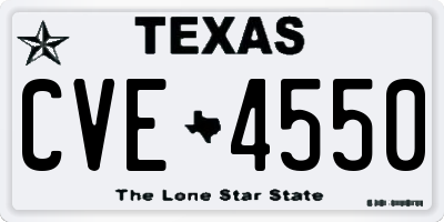TX license plate CVE4550