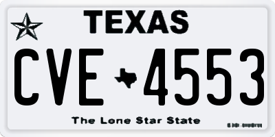 TX license plate CVE4553