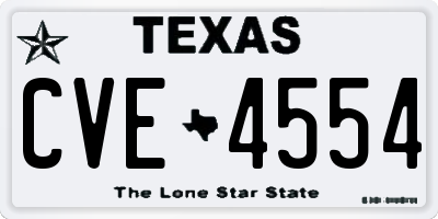 TX license plate CVE4554