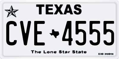 TX license plate CVE4555