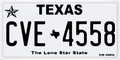TX license plate CVE4558
