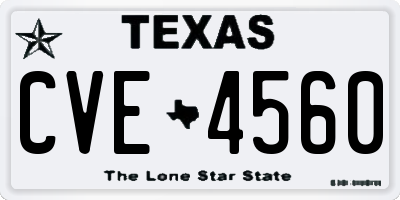 TX license plate CVE4560