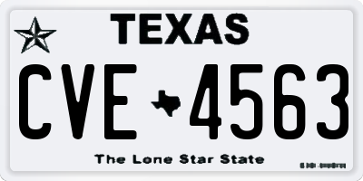 TX license plate CVE4563