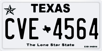 TX license plate CVE4564