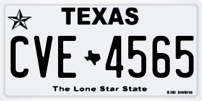 TX license plate CVE4565