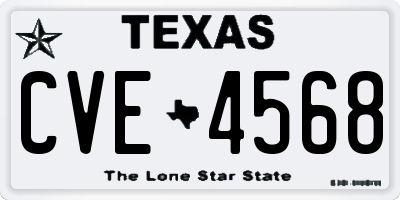 TX license plate CVE4568