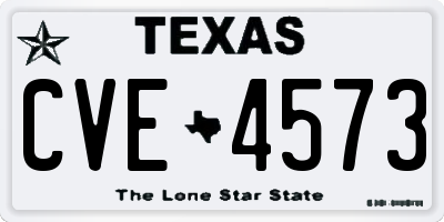 TX license plate CVE4573