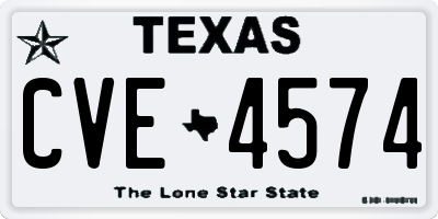 TX license plate CVE4574