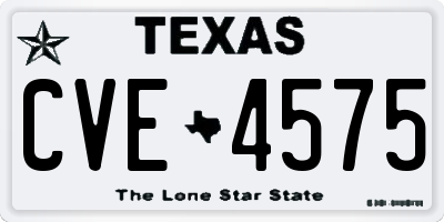 TX license plate CVE4575