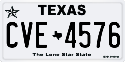 TX license plate CVE4576