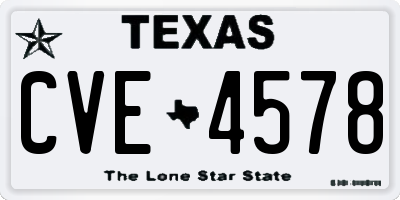 TX license plate CVE4578