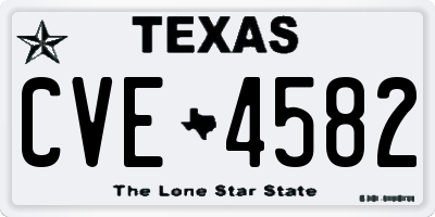 TX license plate CVE4582