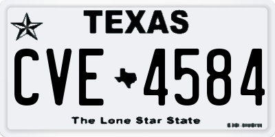 TX license plate CVE4584