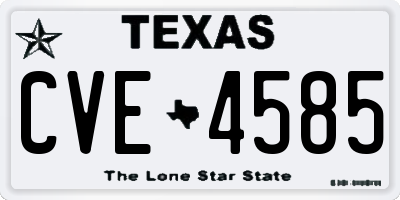 TX license plate CVE4585