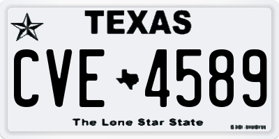 TX license plate CVE4589