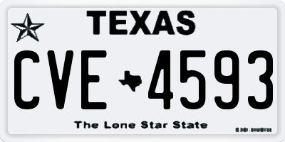 TX license plate CVE4593