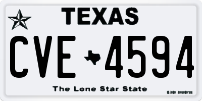 TX license plate CVE4594