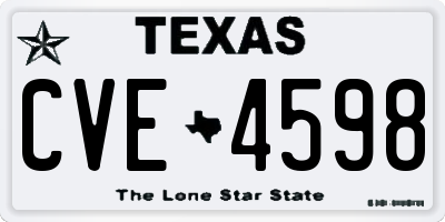 TX license plate CVE4598