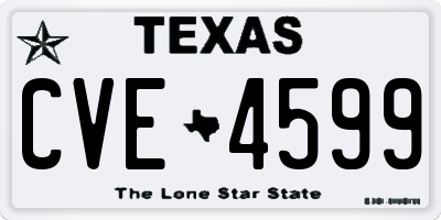 TX license plate CVE4599