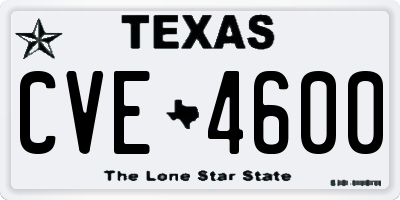 TX license plate CVE4600