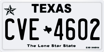 TX license plate CVE4602