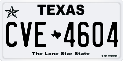 TX license plate CVE4604