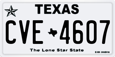 TX license plate CVE4607
