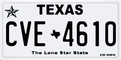 TX license plate CVE4610