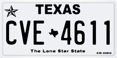 TX license plate CVE4611