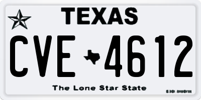 TX license plate CVE4612