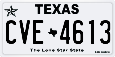 TX license plate CVE4613