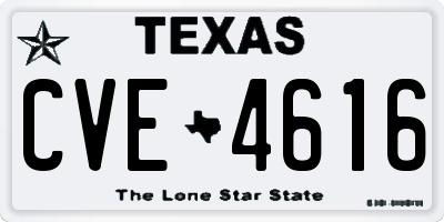 TX license plate CVE4616