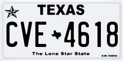 TX license plate CVE4618