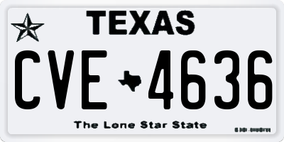 TX license plate CVE4636
