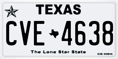 TX license plate CVE4638