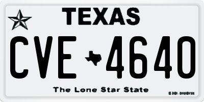 TX license plate CVE4640