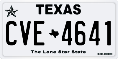 TX license plate CVE4641