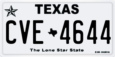 TX license plate CVE4644