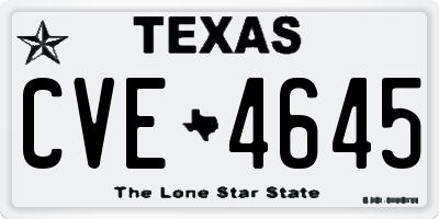 TX license plate CVE4645