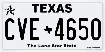 TX license plate CVE4650