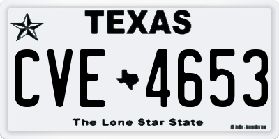TX license plate CVE4653