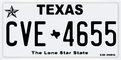 TX license plate CVE4655