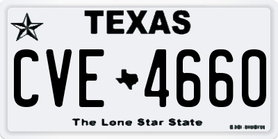 TX license plate CVE4660