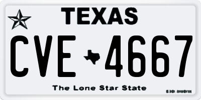 TX license plate CVE4667