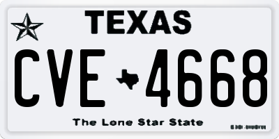 TX license plate CVE4668