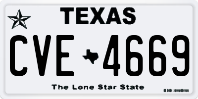 TX license plate CVE4669