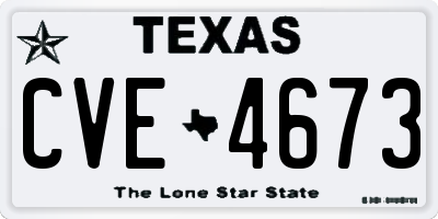 TX license plate CVE4673