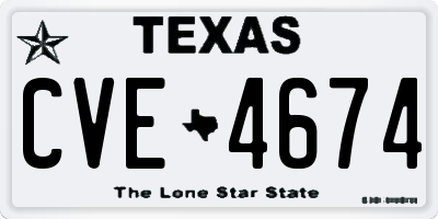 TX license plate CVE4674