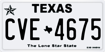 TX license plate CVE4675
