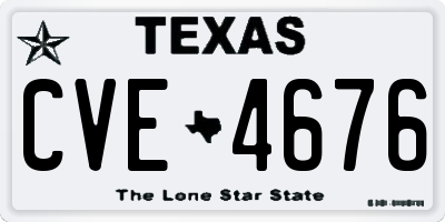 TX license plate CVE4676
